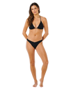 Vibe Surf High Cheeky Bikini Bottoms in Black