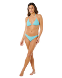 Vibe Surf High Cheeky Bikini Bottoms in Sea Blue