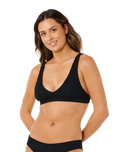 Vibe Surf V Neck Bikini Top in Black