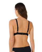 Vibe Surf V Neck Bikini Top in Black