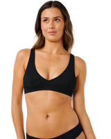 Vibe Surf V Neck Bikini Top in Black