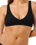Vibe Surf V Neck Bikini Top in Black
