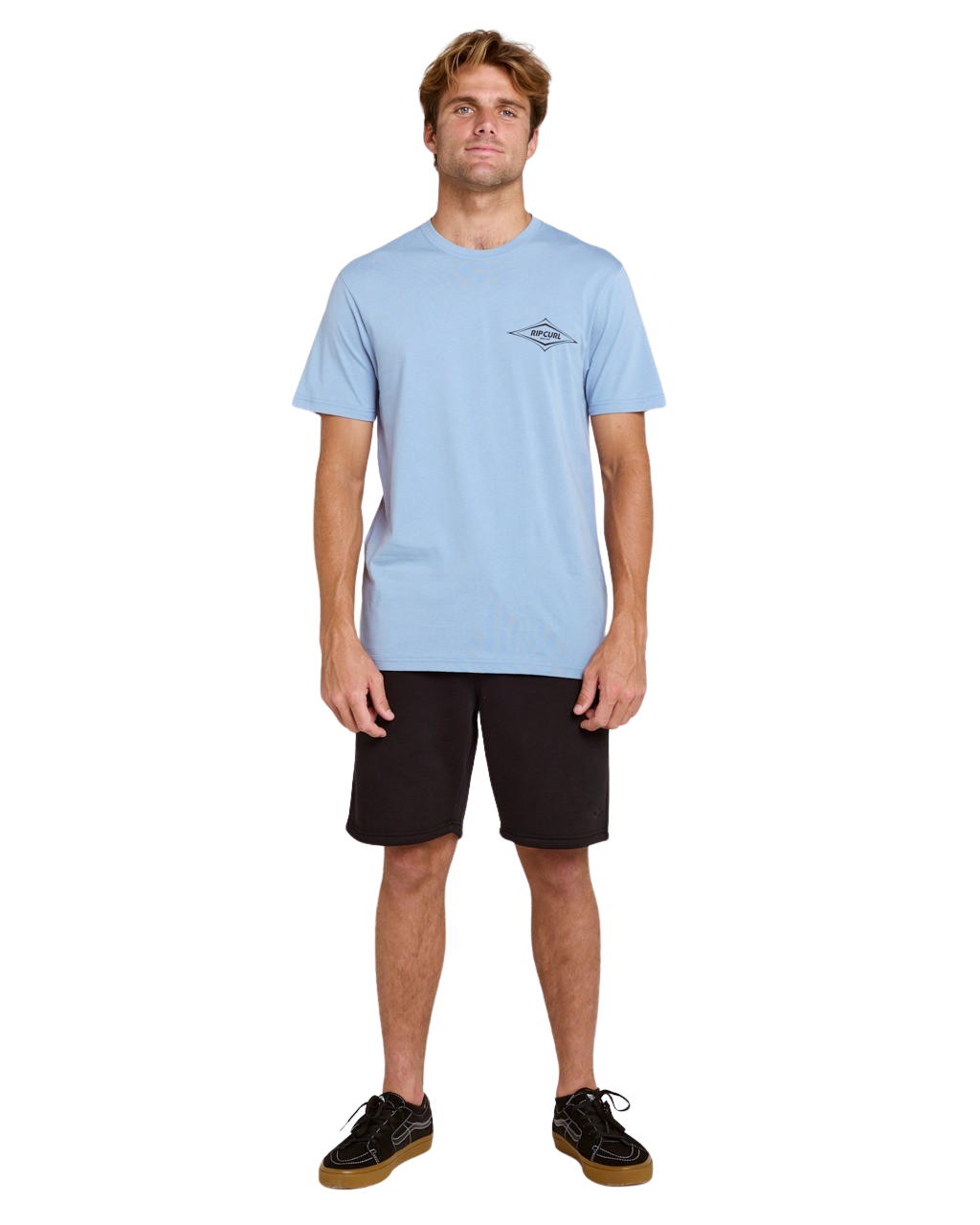 Streamline Diamond T-Shirt in Faded Denim