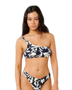 Topanga Geo Crop Bikini Top in Black