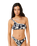 Topanga Geo Crop Bikini Top in Black