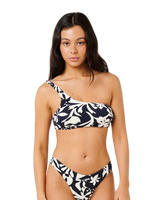 Topanga Geo Crop Bikini Top in Black