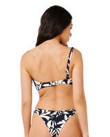 Topanga Geo Crop Bikini Top in Black