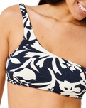Topanga Geo Crop Bikini Top in Black