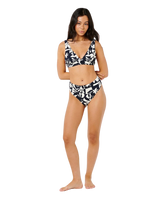 Topanga Geo Deep V Bikini Top in Black