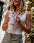 The Stanley Quencher H2.0 Flowstate Tumbler in Cream Tonal