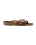 The Birkenstock Womens Madrid Big Buckle Sandals in Cognac