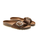 The Birkenstock Womens Madrid Big Buckle Sandals in Cognac