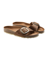 The Birkenstock Womens Madrid Big Buckle Sandals in Cognac