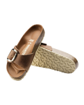 The Birkenstock Womens Madrid Big Buckle Sandals in Cognac