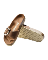 The Birkenstock Womens Madrid Big Buckle Sandals in Cognac
