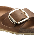 The Birkenstock Womens Madrid Big Buckle Sandals in Cognac