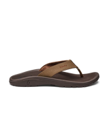 The Olukai Mens Ohana Flip Flops in Tan & Dark Java