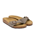 Madrid Birko-Flor Nubuck Sandals in Stone