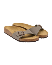 Madrid Birko-Flor Nubuck Sandals in Stone