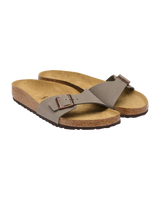 Madrid Birko-Flor Nubuck Sandals in Stone