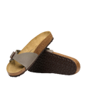 Madrid Birko-Flor Nubuck Sandals in Stone