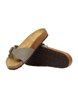 Madrid Birko-Flor Nubuck Sandals in Stone