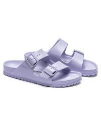 The Birkenstock Womens Arizona Essentials EVA Sandals in Purple Frog