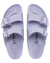 The Birkenstock Womens Arizona Essentials EVA Sandals in Purple Frog