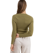Andie Long Sleeve Knit Top in Olive