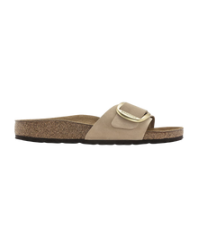 The Birkenstock Womens Madrid Big Buckle Sandals in Sandcastle