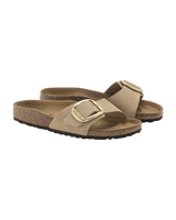 The Birkenstock Womens Madrid Big Buckle Sandals in Sandcastle