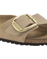 The Birkenstock Womens Madrid Big Buckle Sandals in Sandcastle