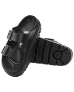 The Birkenstock Womens Papillio Arizona Chunky Natural Leather Sandals in Black