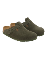 Boston Suede Leather Sandals in Thyme