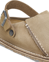 The Birkenstock Mens Lutry Premium Suede Sandals in Gray Taupe