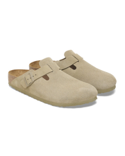 Boston Suede Leather Sandals in Faded Khaki