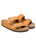 Arizona Nubuck Leather Sandals in Burnt Orange