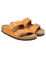 Arizona Nubuck Leather Sandals in Burnt Orange