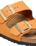 Arizona Nubuck Leather Sandals in Burnt Orange