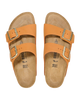 Arizona Nubuck Leather Sandals in Burnt Orange