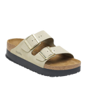 The Birkenstock Womens Papillio Arizona Platform Nubuck Sandals in Eucalyptus