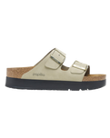 The Birkenstock Womens Papillio Arizona Platform Nubuck Sandals in Eucalyptus
