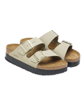 The Birkenstock Womens Papillio Arizona Platform Nubuck Sandals in Eucalyptus