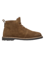 The Birkenstock Womens Uppsala Mid Shearling Suede Leather Boots in Dark Tea