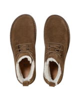 The Birkenstock Womens Uppsala Mid Shearling Suede Leather Boots in Dark Tea