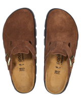 The Birkenstock Womens Papillio Boston Chunky Suede Leather Sandals in Dark Tea & Black