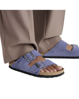 Arizona Suede Leather Sandals in Purple Dusk