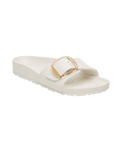 The Birkenstock Womens Madrid Big Buckle EVA Sandals in Eggshell