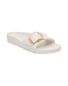 The Birkenstock Womens Madrid Big Buckle EVA Sandals in Eggshell