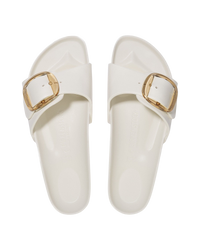The Birkenstock Womens Madrid Big Buckle EVA Sandals in Eggshell